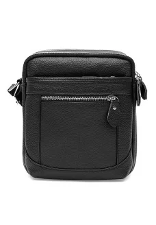 Мужская кожаная сумка на два отделения JZ SB-JZK11187bl-black