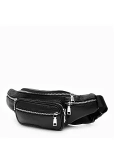 Сумка на пояс шкіряна бананка JZ SB-JZK16292bl-black