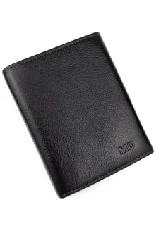 Шкіряне чоловіче портмоне MD Leather MD-604-A (JZ6726) чорний
