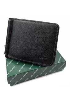 ошелек - зажим из кожи для мужчин MD Leather MD-124-22 (JZ6741) черный