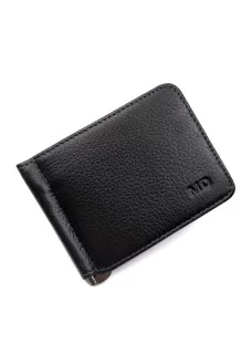Мужское портмоне из кожи с зажимом для денег MD Leather MD-123-22 (JZ6743) черный
