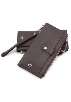 Кошелек кожаный на заклепках ST Leather (ST420) 98496 Коричневый
