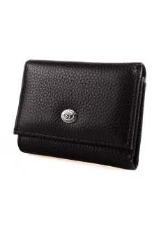 Женский кожаный кошелек складной маленький ST Leather (ST440) 98522 Черный