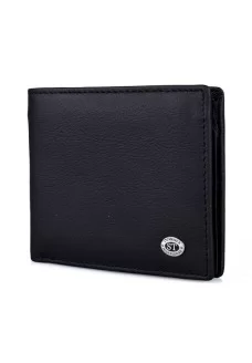 Мужской кожаный кошелек на магните ST Leather (ST-4) 98451 Черный