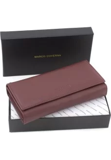 Женский кошелек из натуральной кожи на два отделения 18,5х9 Marco Coverna MA246-Wine-Red(17979) бордовый