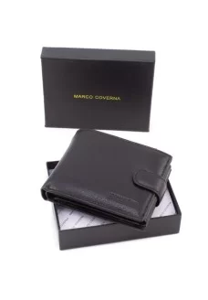 Шкіряний гаманець для чоловіків 12,5х10 Marco Coverna M104 (21595) чорний